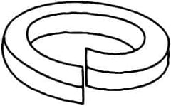 Value Collection - M52, 53mm ID, 83mm OD, 8mm Thick Split Lock Washer - 316 Austenitic Grade A4 Stainless Steel, Uncoated, 53mm Min ID, 54.5mm Max ID, 83mm Max OD - Americas Industrial Supply