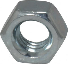 Value Collection - 5/16-18 UNC Steel Right Hand Hex Nut - 1/2" Across Flats, 0.2656" High, Zinc-Plated Finish - Americas Industrial Supply