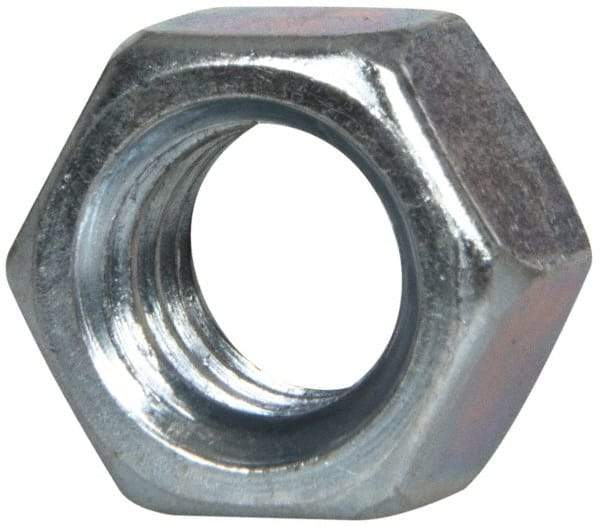 Value Collection - 3/8-16 UNC Steel Right Hand Hex Nut - 9/16" Across Flats, 0.3281" High, Zinc-Plated Finish - Americas Industrial Supply