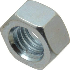 Value Collection - 7/16-14 UNC Steel Right Hand Hex Nut - 11/16" Across Flats, 3/8" High, Zinc-Plated Finish - Americas Industrial Supply