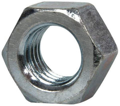 Value Collection - 1/2-13 UNC Steel Right Hand Hex Nut - 3/4" Across Flats, 7/16" High, Zinc-Plated Finish - Americas Industrial Supply