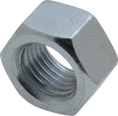 Value Collection - 3/8-24 UNF Steel Right Hand Hex Nut - 9/16" Across Flats, 0.3281" High, Zinc-Plated Finish - Americas Industrial Supply