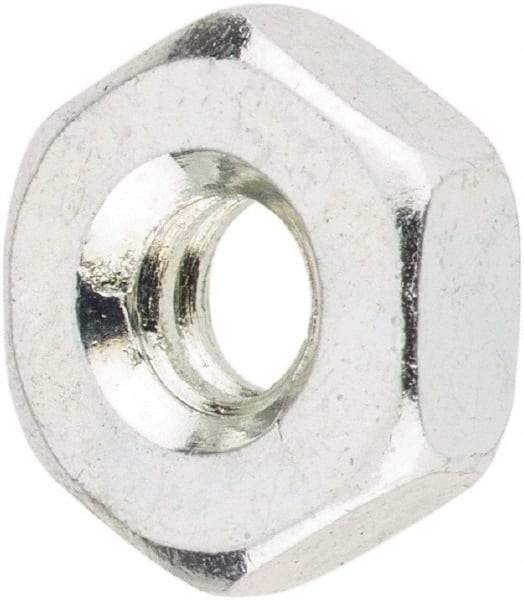 Value Collection - #4-40 UNC Steel Right Hand Machine Screw Hex Nut - 1/4" Across Flats, 3/32" High, Zinc-Plated Finish - Americas Industrial Supply