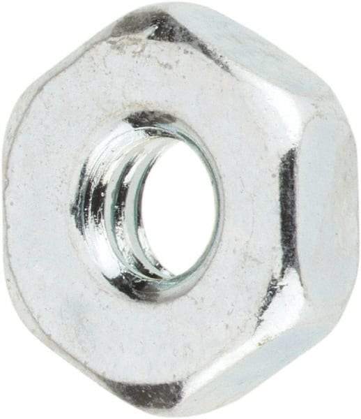 Value Collection - #6-32 UNC Steel Right Hand Machine Screw Hex Nut - 5/16" Across Flats, 7/64" High, Zinc-Plated Finish - Americas Industrial Supply