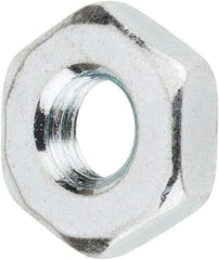 Value Collection - #10-32 UNF Steel Right Hand Machine Screw Hex Nut - 3/8" Across Flats, 1/8" High, Zinc-Plated Finish - Americas Industrial Supply