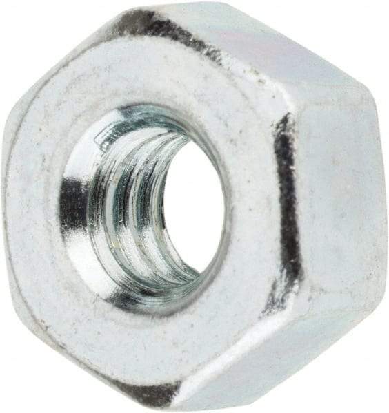 Value Collection - 1/4-20 UNC Steel Right Hand Heavy Hex Nut - 1/2" Across Flats, 0.2344" High, Zinc-Plated Finish - Americas Industrial Supply