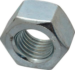 Value Collection - 1-8 UNC Steel Right Hand Heavy Hex Nut - 1-5/8" Across Flats, 0.9844" High, Zinc-Plated Finish - Americas Industrial Supply