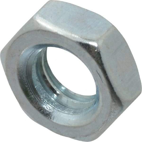 Value Collection - 5/16-18 UNC Steel Right Hand Hex Jam Nut - 1/2" Across Flats, 3/16" High, Zinc-Plated Finish - Americas Industrial Supply