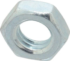 Value Collection - 7/16-14 UNC Steel Right Hand Hex Jam Nut - 11/16" Across Flats, 1/4" High, Zinc-Plated Finish - Americas Industrial Supply