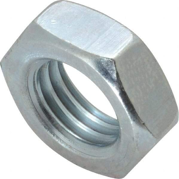 Value Collection - 3/4-10 UNC Steel Right Hand Hex Jam Nut - 1-1/8" Across Flats, 0.4219" High, Zinc-Plated Finish - Americas Industrial Supply