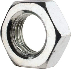 Value Collection - 7/8-9 UNC Steel Right Hand Hex Jam Nut - 1-5/16" Across Flats, 0.4844" High, Zinc-Plated Finish - Americas Industrial Supply