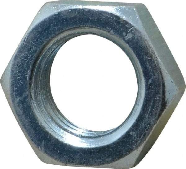 Value Collection - 1-8 UNC Steel Right Hand Hex Jam Nut - 1-1/2" Across Flats, 0.5469" High, Zinc-Plated Finish - Americas Industrial Supply