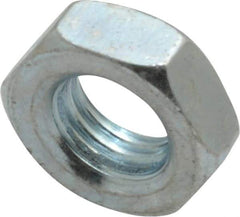 Value Collection - 5/16-24 UNF Steel Right Hand Hex Jam Nut - 1/2" Across Flats, 3/16" High, Zinc-Plated Finish - Americas Industrial Supply