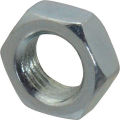 Value Collection - 3/8-24 UNF Steel Right Hand Hex Jam Nut - 9/16" Across Flats, 0.2188" High, Zinc-Plated Finish - Americas Industrial Supply