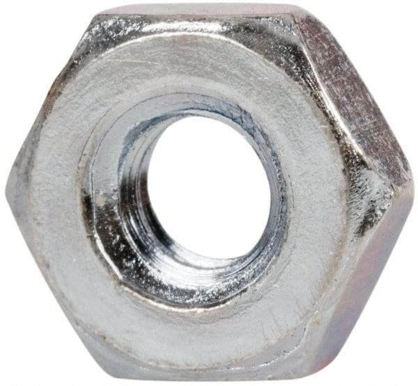 Value Collection - 7/16-20 UNF Steel Right Hand Hex Jam Nut - 11/16" Across Flats, 1/4" High, Zinc-Plated Finish - Americas Industrial Supply