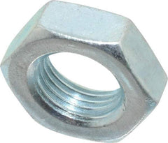 Value Collection - 9/16-18 UNF Steel Right Hand Hex Jam Nut - 7/8" Across Flats, 5/16" High, Zinc-Plated Finish - Americas Industrial Supply