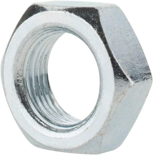 Value Collection - 5/8-18 UNF Steel Right Hand Hex Jam Nut - 15/16" Across Flats, 3/8" High, Zinc-Plated Finish - Americas Industrial Supply