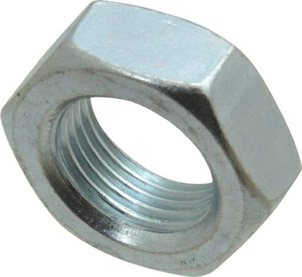 Value Collection - 3/4-16 UNF Steel Right Hand Hex Jam Nut - 1-1/8" Across Flats, 0.4219" High, Zinc-Plated Finish - Americas Industrial Supply