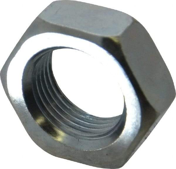 Value Collection - 7/8-14 UN Steel Right Hand Hex Jam Nut - 1-5/16" Across Flats, 31/64" High, Zinc-Plated Finish - Americas Industrial Supply