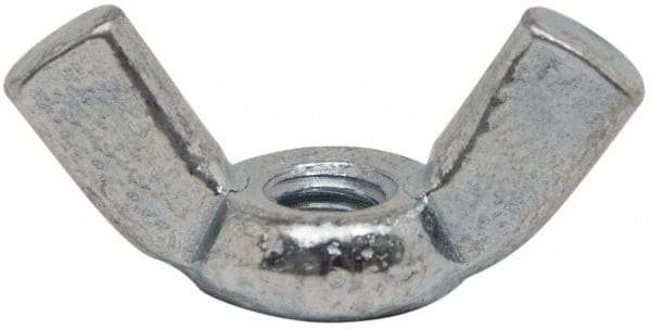 Value Collection - #8-32 UNC, Zinc Plated, Steel Standard Wing Nut - 0.91" Wing Span, 0.47" Wing Span - Americas Industrial Supply