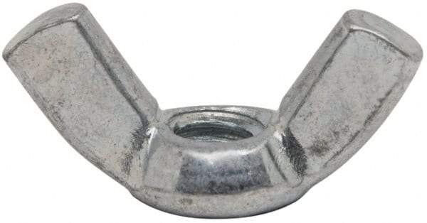 Value Collection - 1/4-20 UNC, Zinc Plated, Steel Standard Wing Nut - 1.1" Wing Span, 0.57" Wing Span - Americas Industrial Supply