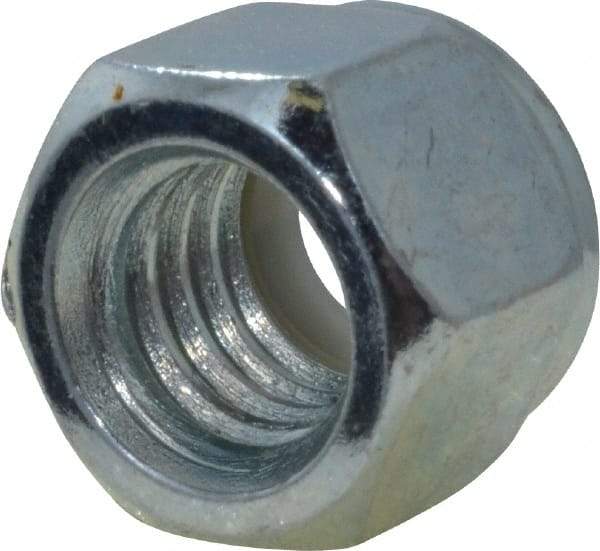 Value Collection - 3/8-16 UNC Grade 2 Hex Lock Nut with Nylon Insert - 9/16" Width Across Flats, 15/32" High, Zinc-Plated Finish - Americas Industrial Supply