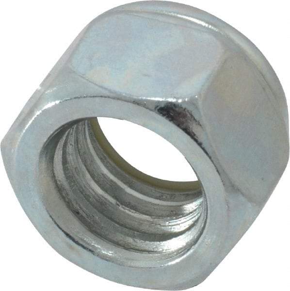 Value Collection - 7/16-14 UNC Grade 2 Hex Lock Nut with Nylon Insert - 11/16" Width Across Flats, 15/32" High, Zinc-Plated Finish - Americas Industrial Supply