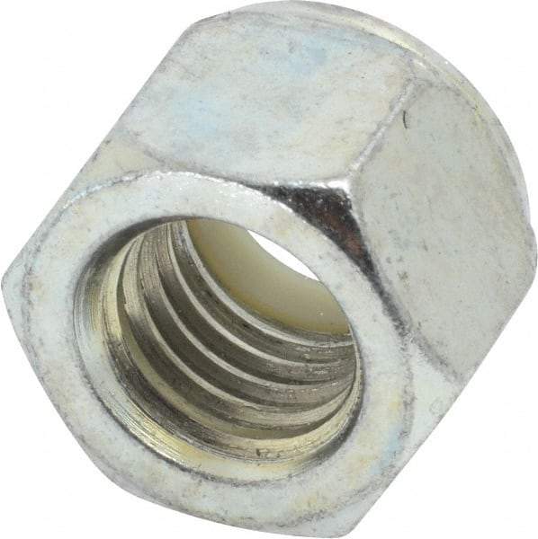 Value Collection - 5/8-11 UNC Grade 2 Hex Lock Nut with Nylon Insert - 15/16" Width Across Flats, 49/64" High, Zinc-Plated Finish - Americas Industrial Supply