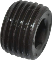Value Collection - 1/8-27, 1/4" OAL, Alloy Steel Socket Pressure Plug - Uncoated, 7/8" Taper per Foot, 9/64" Hex Key - Americas Industrial Supply