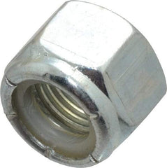 Value Collection - 1/2-20 UNF Grade 2 Hex Lock Nut with Nylon Insert - 3/4" Width Across Flats, 39/64" High, Zinc-Plated Finish - Americas Industrial Supply