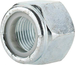 Value Collection - 5/8-18 UNF Grade 2 Hex Lock Nut with Nylon Insert - 15/16" Width Across Flats, 49/64" High, Zinc-Plated Finish - Americas Industrial Supply