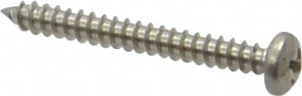 Value Collection - #4 Pan Head Phillips Sheet Metal Screw - Stainless Steel, 1" Length Under Head, Grade 18-8 - Americas Industrial Supply