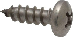 Value Collection - #8 Pan Head Phillips Sheet Metal Screw - Stainless Steel, 1/2" Length Under Head, Grade 18-8 - Americas Industrial Supply