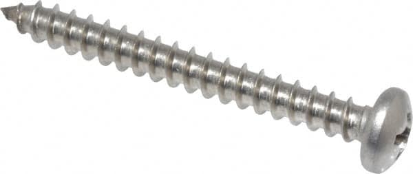 Value Collection - #8 Pan Head Phillips Sheet Metal Screw - Stainless Steel, 1-1/2" Length Under Head, Grade 18-8 - Americas Industrial Supply