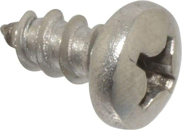 Value Collection - #12 Pan Head Phillips Sheet Metal Screw - Stainless Steel, 1/2" Length Under Head, Grade 18-8 - Americas Industrial Supply