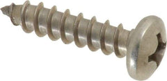 Value Collection - #12 Pan Head Phillips Sheet Metal Screw - Stainless Steel, 1" Length Under Head, Grade 18-8 - Americas Industrial Supply