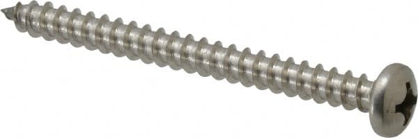 Value Collection - #12 Pan Head Phillips Sheet Metal Screw - Stainless Steel, 2-1/2" Length Under Head, Grade 18-8 - Americas Industrial Supply