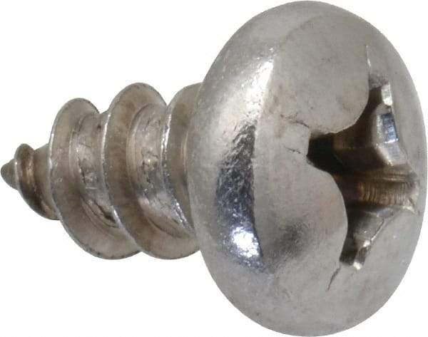 Value Collection - #14 Pan Head Phillips Sheet Metal Screw - Stainless Steel, 1/2" Length Under Head, Grade 18-8 - Americas Industrial Supply