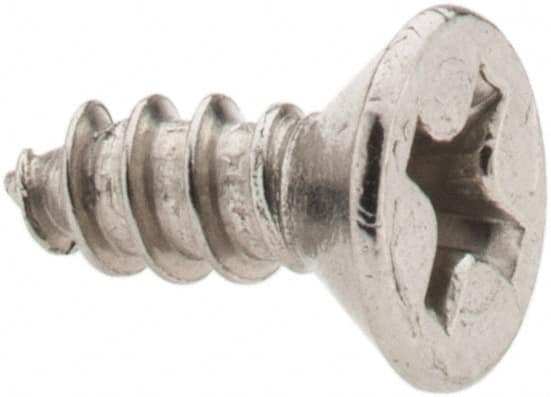 Value Collection - #6 Flat Head Phillips Sheet Metal Screw - Stainless Steel, 3/8" OAL, Grade 18-8 - Americas Industrial Supply