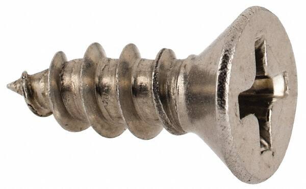 Value Collection - #8 Flat Head Phillips Sheet Metal Screw - Stainless Steel, 1/2" OAL, Grade 18-8 - Americas Industrial Supply