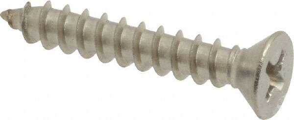 Value Collection - #8 Flat Head Phillips Sheet Metal Screw - Stainless Steel, 1" OAL, Grade 18-8 - Americas Industrial Supply