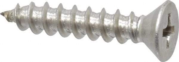 Value Collection - #10 Flat Head Phillips Sheet Metal Screw - Stainless Steel, 1" OAL, Grade 18-8 - Americas Industrial Supply