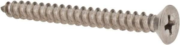 Value Collection - #10 Flat Head Phillips Sheet Metal Screw - Stainless Steel, 2" OAL, Grade 18-8 - Americas Industrial Supply