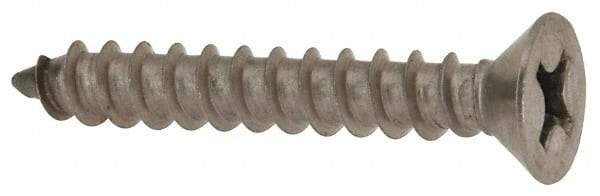 Value Collection - #12 Flat Head Phillips Sheet Metal Screw - Stainless Steel, 1-1/2" OAL, Grade 18-8 - Americas Industrial Supply