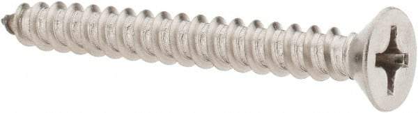 Value Collection - #12 Flat Head Phillips Sheet Metal Screw - Stainless Steel, 2" OAL, Grade 18-8 - Americas Industrial Supply