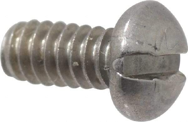 Value Collection - #4-40 UNC, 1/4" Length Under Head Slotted Drive Machine Screw - Round Head, Grade 18-8 Stainless Steel, Uncoated, Without Washer - Americas Industrial Supply