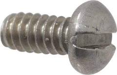 Value Collection - #4-40 UNC, 1/4" Length Under Head Slotted Drive Machine Screw - Round Head, Grade 18-8 Stainless Steel, Uncoated, Without Washer - Americas Industrial Supply