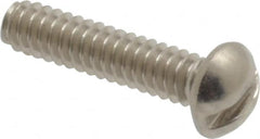 Value Collection - #4-40 UNC, 1/2" Length Under Head Slotted Drive Machine Screw - Round Head, Grade 18-8 Stainless Steel, Uncoated, Without Washer - Americas Industrial Supply