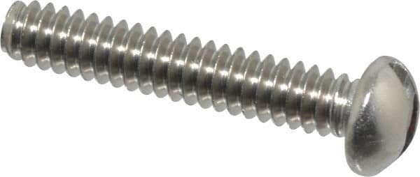 Value Collection - #4-40 UNC, 5/8" Length Under Head Slotted Drive Machine Screw - Round Head, Grade 18-8 Stainless Steel, Uncoated, Without Washer - Americas Industrial Supply