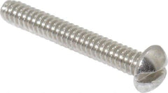 Value Collection - #4-40 UNC, 3/4" Length Under Head Slotted Drive Machine Screw - Round Head, Grade 18-8 Stainless Steel, Uncoated, Without Washer - Americas Industrial Supply